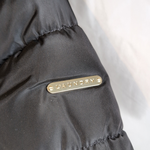 LAUNDRY by Shelly Segal Women's Puffer Jacket w/ Cinched Waist and Fur Hood, XS - Picture 3 of 15